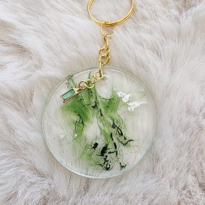 Porte-clés - Fumée — porte-clef en résine époxy fait main, pièce unique