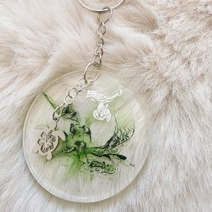 Porte-clés - Fumée — porte-clef en résine époxy fait main, pièce unique