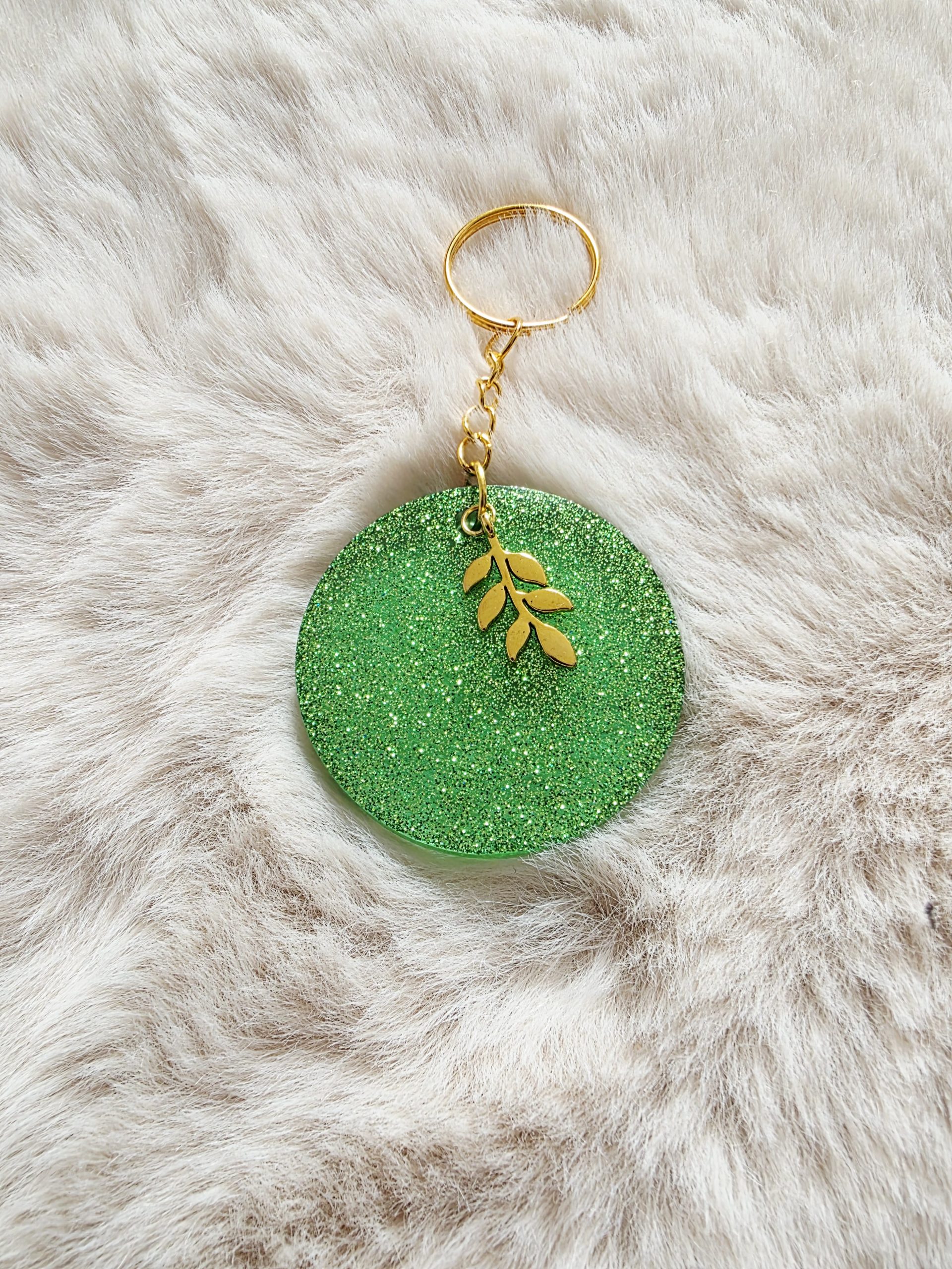 Porte-clés - Paillettes — porte-clef en résine époxy fait main, pièce unique