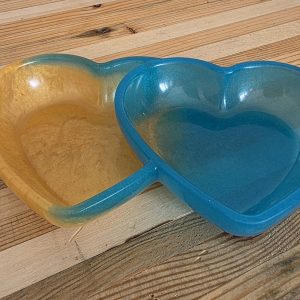 Vide-poche Double Cœur — plateaux / vide-poche en résine époxy fait main, pièce unique